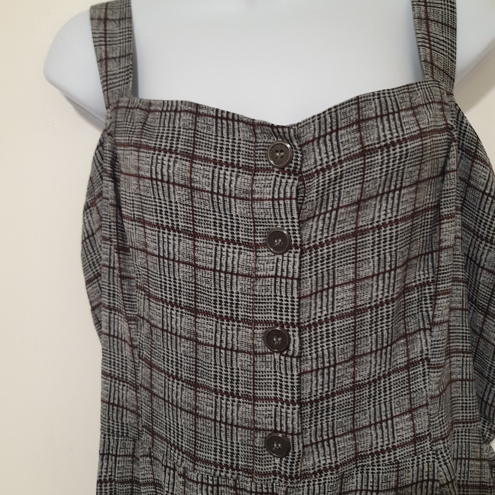 Candie's Plaid Jumpsuit sz XL NWT